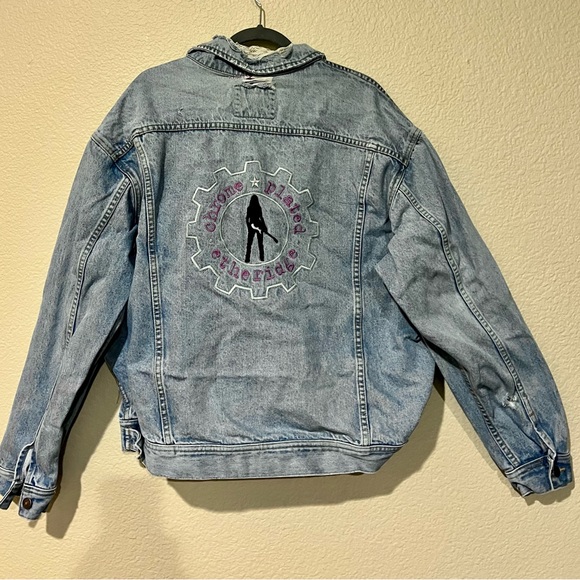 Lee Jackets & Blazers - Vintage 90s MELISSA ETHERIDGE Chrome Plated Lee Denim Tour Jean Jacket Size XL